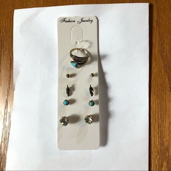 Boho Earrings & Ring Set (A)105 - Picture 2 of 7